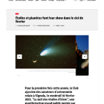 Article Corse Matin du 5 février 2023 annonçant la Nuit des Etoiles d'Hiver - page 1