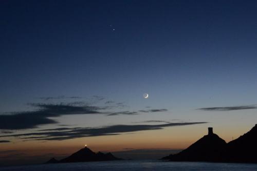 Conjonction Jupiter-Saturne avec la Lune